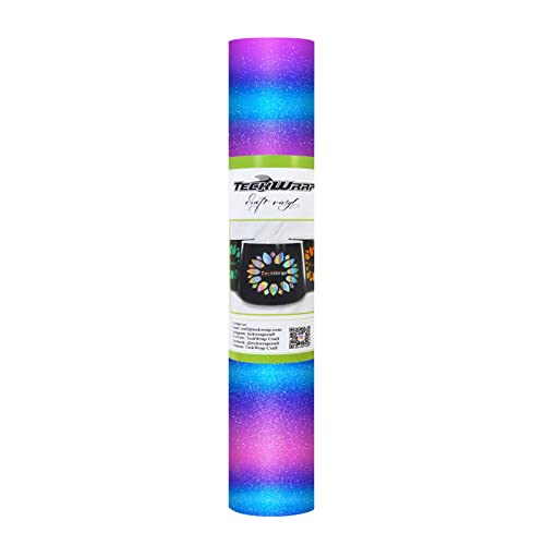 TECKWRAP Rainbow Glitter Vinyl Shimmer Adhesive Vinyl for DIY Craft Arts 0.3mx1.5m Fantasy Purple von TECKWRAP