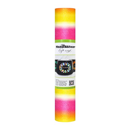 TECKWRAP Rainbow Glitter Vinyl Shimmer Adhesive Vinyl for DIY Craft Arts 0.3mx1.5m Sunrise Yellow von TECKWRAP