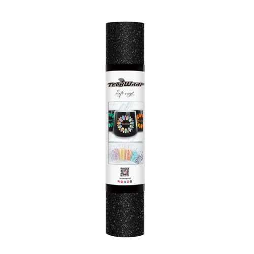 TECKWRAP Schimmerndes Vinyl, glitzernd, selbstklebendes Bastelvinyl, 0,3 x 1,5 m, Ritterschwarz TECKWRAP Schimmerndes Vinyl, glitzernd, selbstklebendes Bastelvinyl, 0,3 x 1,5 m, Ritterschwarz von TECKWRAP