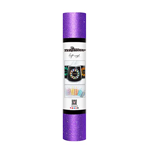 TECKWRAP Schimmernder Vinyl-Glitzer, selbstklebend, Bastelvinyl, 0,3 x 1,5 m, Violett von TECKWRAP