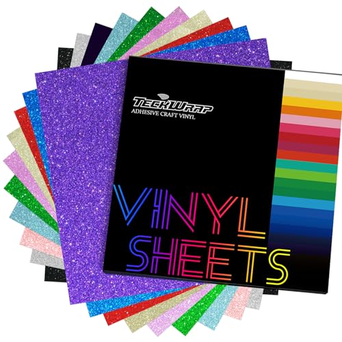 TECKWRAP Shimmer Vinyl-Glitzer-Klebeblätter für Bastelschneider, 30,5 x 30,5 cm, 10 Blatt/Packung von TECKWRAP