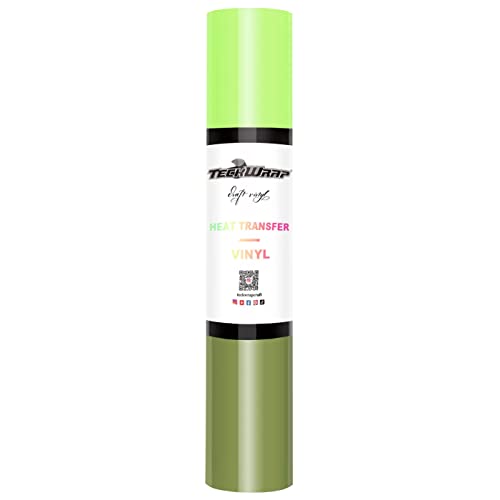 TECKWRAP UV-Farbwechsel Wärmetransfer Vinylfolie Rolle - Sun Sensitive HTV Iron On Pastel Flex Folie 152 cm x 30 cm (Neon Grün bis Nebelgrün) von TECKWRAP