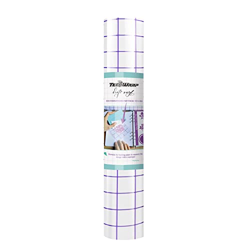 TECKWRAP Vinyl-Transferpapier-Klebeband, 30,5 cm x 3 m, transparentes violettes Gitter, perfekte Ausrichtung für permanentes Klebeband, Vinyl von TECKWRAP