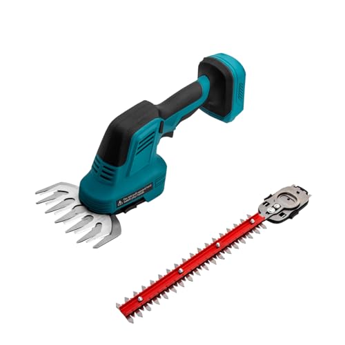TECKZOON Akku Heckenschere Kompatibel mit Makita 21V, 2-in-1 Kabellos für Hecken Grasschere mit Doppelseitiges Schneid für Garten (Ohne Akku) von TECKZOON