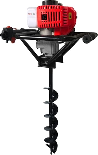 TECMIX Benzin Erdbohrer TMX EB 2000 – 1450 W, 2 PS I 9600 U/min I Inkl. 100x800 mm Bohrer I Ergonomische Griffe I Leistungsstark & Effizient von TECMIX