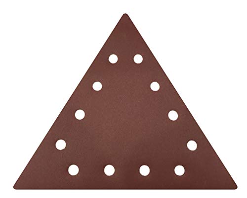 TECMIX Schleifpads I TM Multiloch Klett-Schleifpapier P80 I 25 Blatt dreieckig, 290x290x290 mm I Staubfreies Arbeiten I Widerstandsfähig I Universell Kompatibel von TECMIX