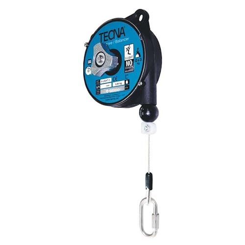Einziehbarer Federzug TECNA X-LIGHT.1 – 0,4–1 kg Traglast, 2,5 m Seillänge – Mini Werkzeugaufnahme mit Nylongehäuse | Tool Balancer für Feinwerkzeuge & Präzisionsarbeiten von TECNA