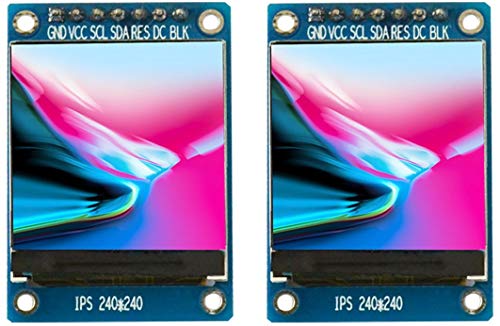 TECNOIOT 2pcs 1.3 inch IPS HD TFT ST7789 Drive IC 240 * 240 Full Color LCD Display Module|2pcs 1,3 Zoll IPS HD TFT ST7789 IC 240 * 240 Vollfarb-LCD-Anzeigemodul von TECNOIOT