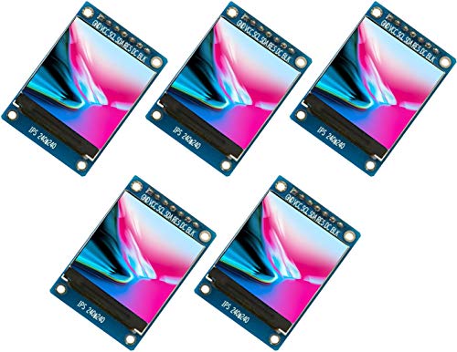 TECNOIOT 5 Stück 1,3 Zoll IPS HD TFT ST7789 Drive IC 240 * 240 Vollfarb-LCD-Anzeigemodul von TECNOIOT
