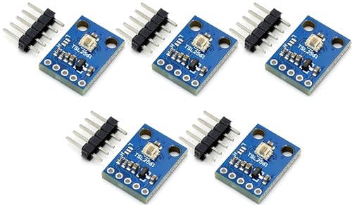 TECNOIOT 5 Stück GY-2561 TSL2561 Helligkeitssensor Breakout Infrarot-Lichtsensormodul von TECNOIOT