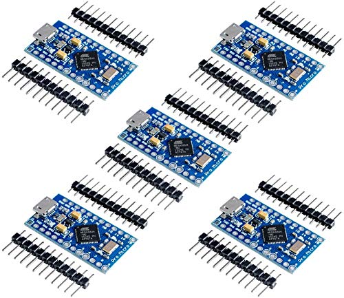 TECNOIOT 5 STK Pro Micro ATmega32U4 5V/16MHz Modul mit Stiftleiste für Leonardo von TECNOIOT