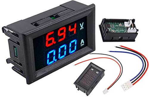DC voltmeter ammeter Blue 100V 10A + LED red digital voltmeter double amplifier caliber DC voltmeter ammeter Blue 100V 10A + LED red digital voltmeter double amplifier caliber von TECNOIOT