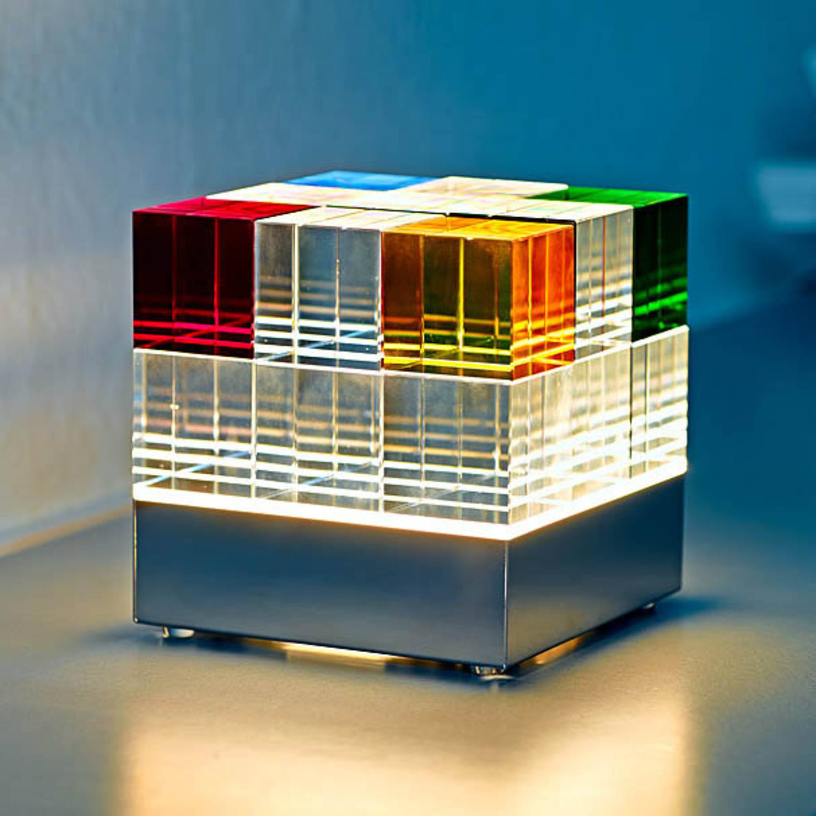 TECNOLUMEN Cubelight Move Tischlampe, bunt von TECNOLUMEN