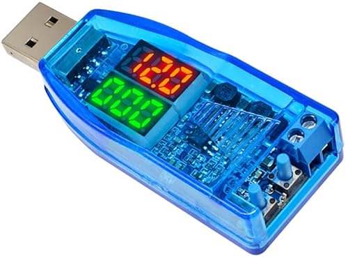 TECNOULAB 1 Stück Dual LED DC-DC 5V auf 1V-24V USB Step Down Buck Converter Boost Netzteil von TECNOULAB