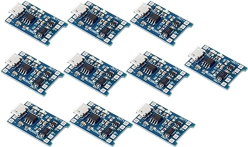 TECNOULAB 10 Stück 18650 5 V 1 A Micro-USB-Lithium-Batterie-Ladegerät-Lademodul von TECNOULAB