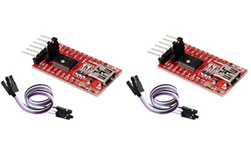 TECNOULAB 2 Stück FTDI FT232RL USB zu TTL Modul Adapter Seriell Konverter 5V und 3,3 V + Kabel von TECNOULAB