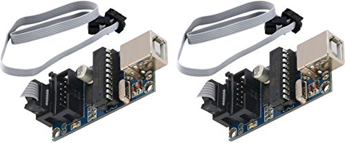 TECNOULAB 2 Stück USBTiny USBtinyISP AVR Tiny ISP USB Programmer Bootloader mit Programmierkabel von TECNOULAB