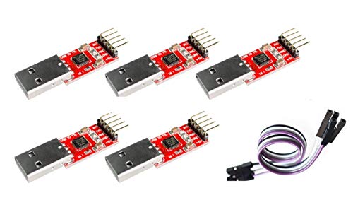 TECNOULAB 5 Stück Cp2102 USB 2.0 zu UART TTL 5-poliges serielles Konvertermodul + Kabel TECNOULAB 5 Stück Cp2102 USB 2.0 zu UART TTL 5-poliges serielles Konvertermodul + Kabel von TECNOULAB