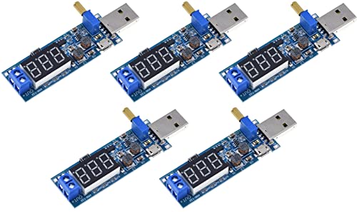 TECNOULAB 5 Stück DC-DC 5 V auf 1,2 V-24 V USB Step Down Buck Boost Netzteil Konverter von TECNOULAB