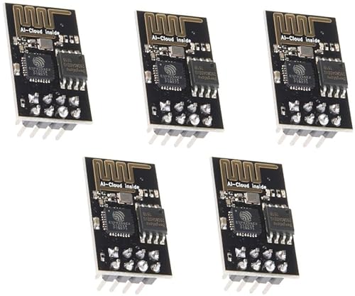 TECNOULAB 5 Stück Verbesserte Version ESP8266 ESP-01 Serielles WLAN Wireless Modul von TECNOULAB