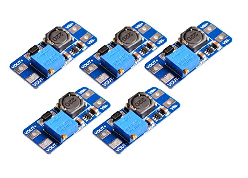 TECNOULAB 5 Stück MT3608 2A MAX DC-DC-Boost-Stromversorgungsmodul TECNOULAB 5 Stück MT3608 2A MAX DC-DC-Boost-Stromversorgungsmodul von TECNOULAB