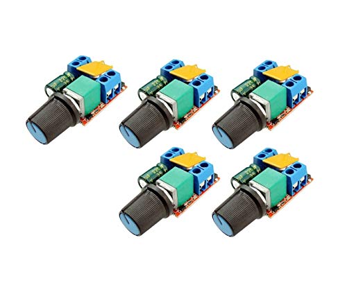 TECNOULAB 5 Stück 5A PWM Max 90W DC Motor Drehzahlregler 3V-35V LED Dimmer Schalter von TECNOULAB