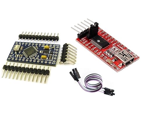 TECNOULAB 1 Stück Pro Mini Atmega 328P 5 V/16 MHz + 1 Stück FTDI FT232RL USB-zu-TTL-Seriell-Konverter von TECNOULAB