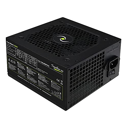 Tecnoware Power Systems - ATX Free Silent 550 Netzteil, 12 cm Leiser Ventilator, 2 x SATA, 1 x 24-polig, 1 x 12V 4+4-polig, 2 x Molex, Überspannungsschutz, CE- und Rohs-Zertifizierung, 550 von Tecnoware Power Systems