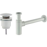Standard-Ablauf- und Siphon-Set in undurchsichtigem Weiß, rund, für Waschbecken Damast KITSCA2 weiß matt von TECOM