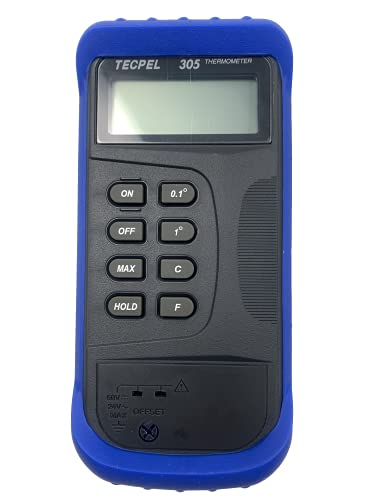TECPEL DTM-305 Digitales Thermoelement-Thermometer mit Einzeleingang und Typ-K-Thermoelement-Sonde (TPK-01) von TECPEL