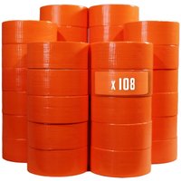 Lot von 108 Orangefarbenes Gewebe-Klebebandern 50 mm x 33 m Tecplast zum Befestigen von Planen, Drähten und Kabeln von TECPLAST