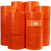 Lot von 180 Orangefarbenes Gewebe-Klebebandern 50 mm x 33 m Tecplast zum Befestigen von Planen, Drähten und Kabeln von TECPLAST