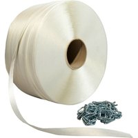 Tecplast - Pack 1 Draht-zu-Draht-Umreifungsband 13 mm x 1100 m + 250 Schlaufen - Hochfestes Textilband 375kg PFF1 von TECPLAST