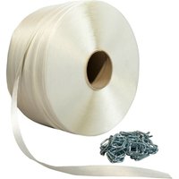 Tecplast - Pack 1 Draht-zu-Draht-Umreifungsband 19 mm x 600 m + 250 Schlaufen - Hochfestes Textilband 550kg PFF1 von TECPLAST