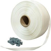 Pack 1 Geflochtenes Umreifungsband 13 mm x 1100 m + 250 Schlaufen - Hochfestes Textilband 350kg - TECPLAST PFT1 von TECPLAST
