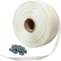 Pack 1 Geflochtenes Umreifungsband 19 mm x 500 m + 250 Schlaufen - Hochfestes Textilband 750kg - TECPLAST PFT1 von TECPLAST