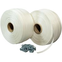 Pack 2 Umreifungsbander Geflochtenes 13 mm x 1100 m + 250 GRATIS Schnallen - Textilband Widerstand 350kg - TECPLAST PFT2 von TECPLAST