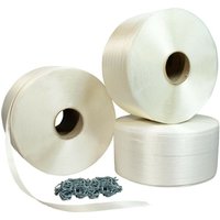 Pack 3 Umreifungsbänder Draht zu Draht 13 mm x 1100 m + 500 gratis Schnallen - Textilband Widerstand 375kg Tecplast PFF3 von TECPLAST