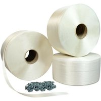 Pack 3 Umreifungsbänder Draht zu Draht 19 mm x 600 m + 500 gratis Schnallen - Textilband Widerstand 550kg Tecplast PFF3 von TECPLAST