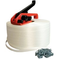 Tecplast - Set 1 Draht-zu-Draht-Umreifungsband 16 mm x 850 m + 250 gratis Schlaufen + 1 Spanner - Widerstand 450kg KFF1 von TECPLAST
