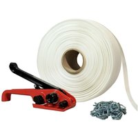 Set 1 Geflochtenes Umreifungsband 16 mm x 850 m + 250 gratis Schlaufen + 1 Spanner - Widerstand 450kg Tecplast KFT1 Set 1 Geflochtenes Umreifungsband 16 mm x 850 m + 250 gratis Schlaufen + 1 Spanner - Widerstand 450kg Tecplast KFT1 von TECPLAST