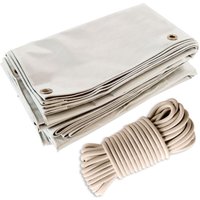 Bundle Cremeweiss Pergola-Plane 3x4 m + Elastisches Gummiseil Elfenbein 20m - Pergola-Plane Tecplast LP506PR 5 Jahre Garantie von TECPLAST