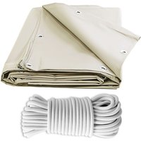Bundle Elfenbein Pergola-Plane 3x4 m + Elastisches Gummiseil Weiß 20m - Pergola-Plane Tecplast XP640PR 10 Jahre Garantie von TECPLAST