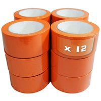 Tecplast - Lot von 12 PVC-Klebebandern orange Gebäude 50 mm x 33 m - Klebebandrolle von TECPLAST