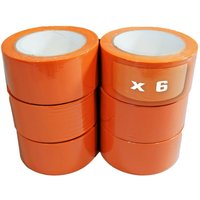 Tecplast - Lot von 6 PVC-Klebebandern orange Gebäude 50 mm x 33 m - Klebebandrolle von TECPLAST