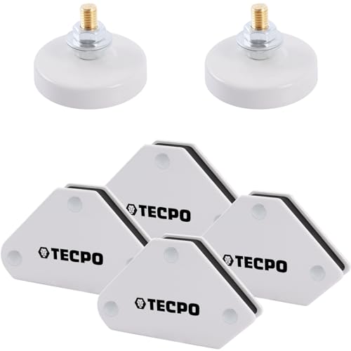TECPO 4x Schweißmagnete Magnet Schweißwinkel Set 4kg mit 2x Masseklemmen von TECPO