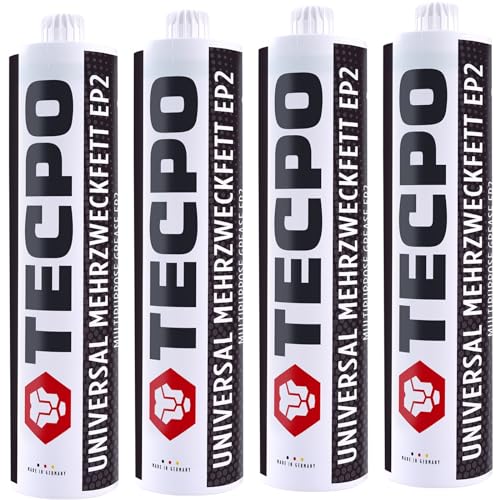 TECPO 4x Universal Mehrzweckfett 500g EP2 Lithium Fett Schmierfett Lithiumfett universell einsetzbares Langzeitfett temperaturbeständiges Gleit- Wälzlager Fett wasserbeständig von TECPO