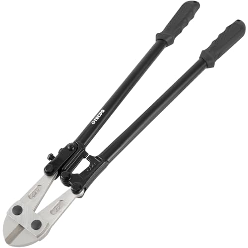 TECPO Bolzenschneider 600 mm 24" groß CR-V aus gehärteten Backen Bolt Cutter Bolzenschere Seitenschneider Drahtschneider gehärtet rutschfester ergonomischer Gummigriff von TECPO