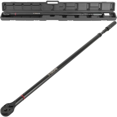 TECPO Drehmomentschlüssel 3/4" Werkstatt-Profi 140-700 Nm, Hebel-Umschaltknarre Klicksignal, Schiebearretierung zur Fixierung, kalibriert mit ±4% Genauigkeit, 1085mm lang, Kiloschlüssel, KFZ Schlüssel von TECPO