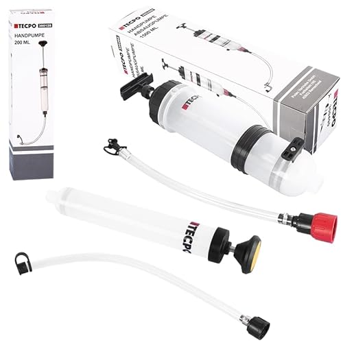TECPO Handpumpe Pumpe 1500ml + 200 ml Absaugpumpe für Motoröl Getriebeöl Kühlmittel von TECPO